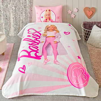 Фото Комплект постільної білизни з піке TAC Disney Barbie Light p-60317616