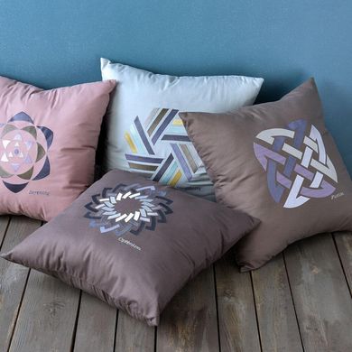 Фото Декоративная подушка с вышивкой Ideia Rain Fusion Серая