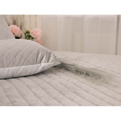 Фото Декоративна велюрова подушка Руно Velour Grey Ромб Сіра 311.55_Grey ромб