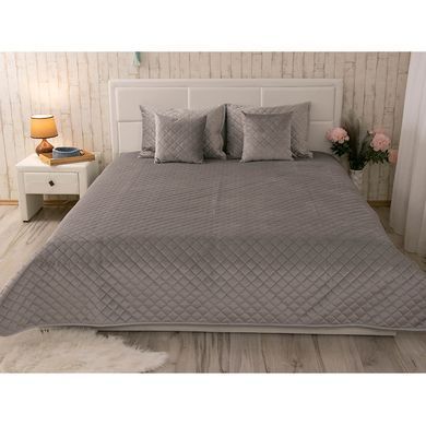 Фото Декоративна велюрова подушка Руно Velour Grey Ромб Сіра 311.55_Grey ромб