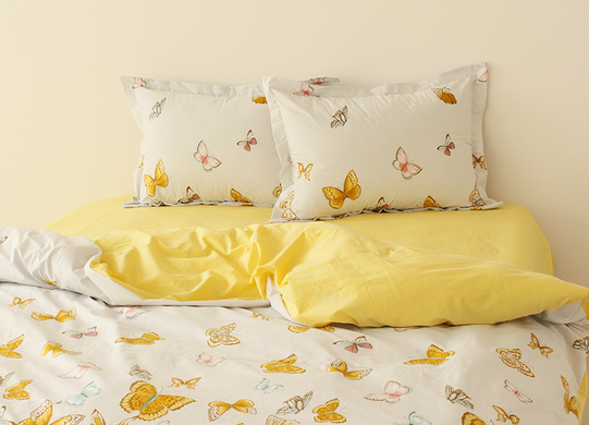 Фото Комплект постельного белья ТМ Tag Ранфорс Лимонные Бабочки G1557