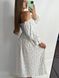 Фото №4 з 9 товару Жіноча муслінова сукня міді молочна в ніжні квіти V.Velika 124/23 молочний в персикові квіти