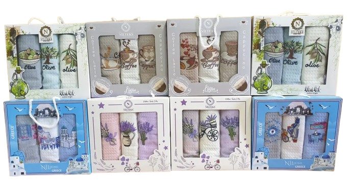 Фото Набір кухонних вафельних рушників 100% Бавовна Lavender 3 шт. 20196 лаванда