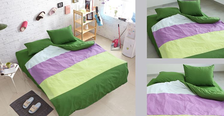 Фото Комплект постельного белья ТМ Tag Ранфорс 100% Хлопок Color Mix Зеленый CM-R13