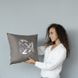 Фото №2 из 10 товара Декоративная подушка с вышивкой Ideia Rain Fusion Серая