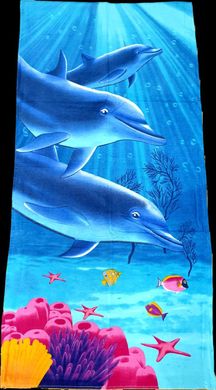 Фото Полотенце пляжное Dolphins 100% хлопок