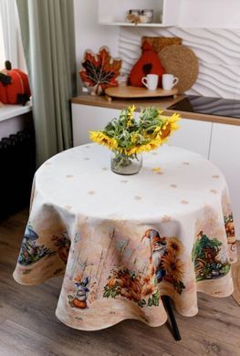Фото Скатертина кругла гобеленова Прованс Гарбузові Гноми 036305