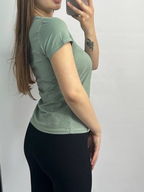 Фото Подовжена базова жіноча футболка 100% Бавовна Фісташкова 126/23 фісташка
