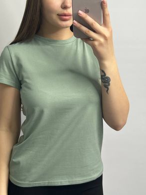 Фото Подовжена базова жіноча футболка 100% Бавовна Фісташкова 126/23 фісташка
