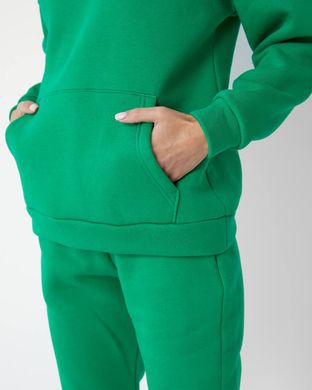 Фото Теплий жіночий спортивний костюм Футер на флісі Зелений 063/21 зеленій