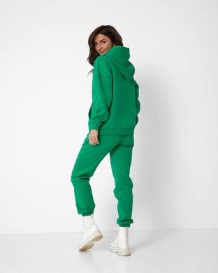 Фото Теплий жіночий спортивний костюм Футер на флісі Зелений 063/21 зеленій