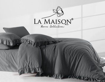 Фото Комплект постільної білизни La Maison Stonewashed Weens Сharcoal Варена Бавовна 41157