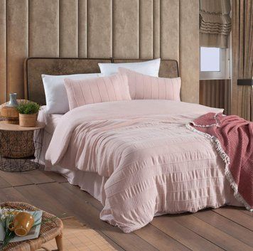 Фото Однотонное постельное белье 100% Хлопок Sikel Muslin Patara Pudra