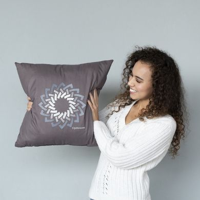 Фото Декоративна подушка з вишивкою Ideia Rain Optimism Шоколад
