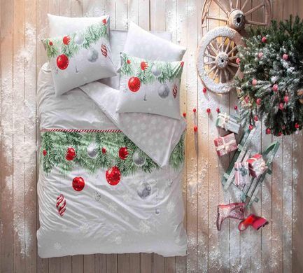 Фото Новогоднее постельное белье светится в темноте TAC Glow Snowflake Green