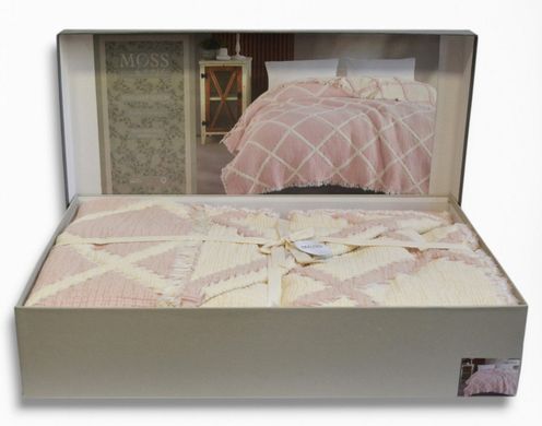 Фото Покрывало муслиновое Moss Ivory Muslin Pudra Ромбики