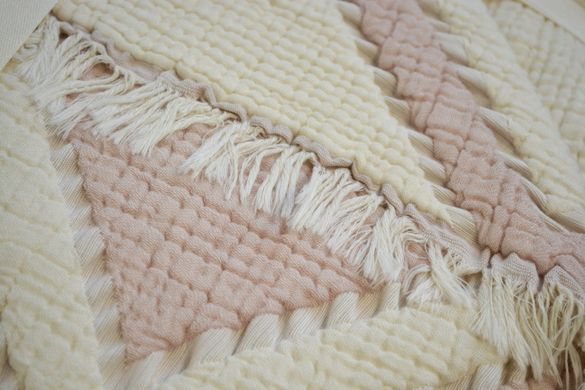 Фото Покрывало муслиновое Moss Ivory Muslin Pudra Ромбики