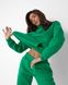 Фото №3 з 9 товару Теплий жіночий спортивний костюм Футер на флісі Зелений 063/21 зеленій