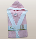Фото №1 из 4 товара Подростковый махровый халат c капюшоном 100% хлопок Турция Розовый