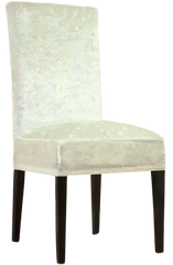 Фото Натяжной чехол на стул без юбки Велюр Белый