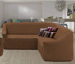 Фото Чехол для углового дивана без юбки Turkey № 9 Светло-коричневый