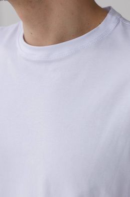 Фото Мужская однотонная базовая футболка 100% Хлопок Белая