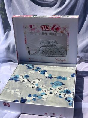 Фото Комплект постельного белья TAC 100% Хлопок Сатин Digital Deana Blue Голубой