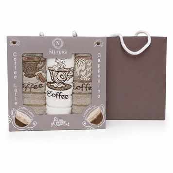 Фото Набор махровых полотенец Zeron 100% хлопок Coffe 30x50