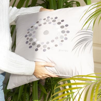Фото Декоративна подушка з вишивкою Ideia Rain Energy Сіра
