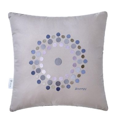 Фото Декоративна подушка з вишивкою Ideia Rain Energy Сіра