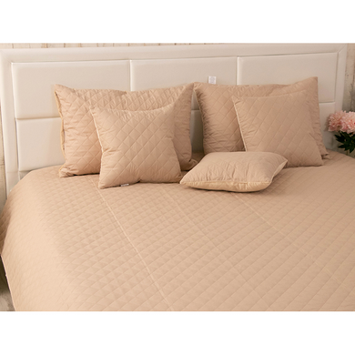Фото Велюровый чехол на подушку Руно Velour Beige Ромб Бежевый