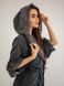 Фото №3 з 8 товару Жіночий бавовняний халат 100% Бавовна Buldans Misk Antrasit Темно-сірий