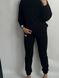 Фото №5 з 10 товару Чорний жіночий трикотажний спортивний костюм Бавовна Футер Петля 130/23 чорний