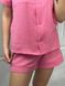 Фото №5 из 9 товара Женская муслиновая пижама Шорты и Рубашка Розовая