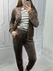 Фото №2 з 7 товару Жіночий велюровий спортивний костюм на блискавці з каптуром Коричневий 116/23   коричневий