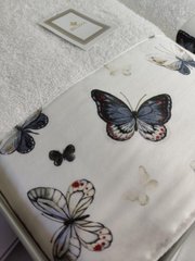 Фото Набір махрових рушників Belizza Butterfly 100% Бавовна Білий 50Х90 + 70Х140