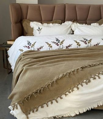 Фото Комплект постільної білизни з вишивкою та Піке Saheser Eveline Haki 31007