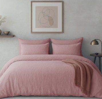 Фото Комплект постільної білизни La Maison Stonewashed Mariella Blush Варена Бавовна 41142
