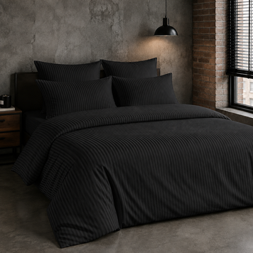 Фото Постельное белье Поликоттон Stripe Black Черный