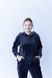 Фото №6 з 11 товару Жіночий спортивний велюровий костюм з каптуром V.Velika Темно-синій 042/21