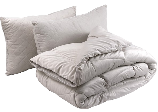 Фото Набор - Всесезонное велюровое одеяло Soft Pearl 200х220+ Две двухкамерные подушки Soft Pearl 50х70
