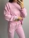 Фото №5 из 8 товара Розовый женский трикотажный спортивный костюм Хлопок Футер Петля