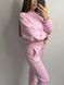 Фото №4 из 8 товара Розовый женский трикотажный спортивный костюм Хлопок Футер Петля
