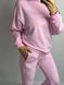 Фото №3 из 8 товара Розовый женский трикотажный спортивный костюм Хлопок Футер Петля