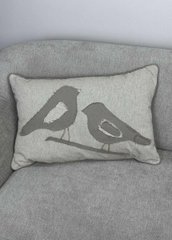 Фото Декоративная подушка Птицы Серая