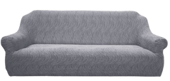 Фото Жакардовий чохол для дивана Хвиля Світло-сірий