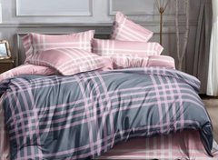 Фото Комплект постельного белья Selena Бязь Люкс 100% Хлопок Шотландка Розовый 101104