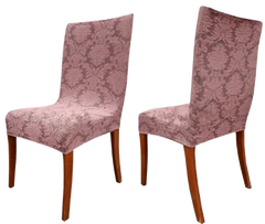 Фото Натяжний жакардовий чохол на стілець без спідниці Turkey №6 Рожевий