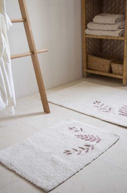 Фото Набір прямокутних килимків у ванну Irya 100% Бавовна Finola Gul Kurusu Рожевий