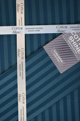 Фото Комплект постільної білизни Сатин Stripe Satin Cotton Shine Синій